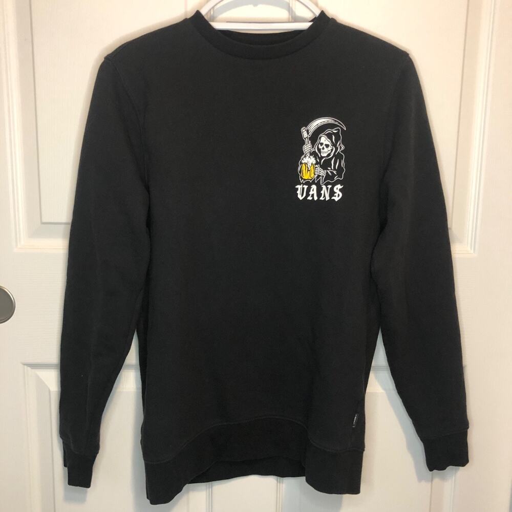 vans off the wall grim reaper the cold ones old skool original black crew sweats
